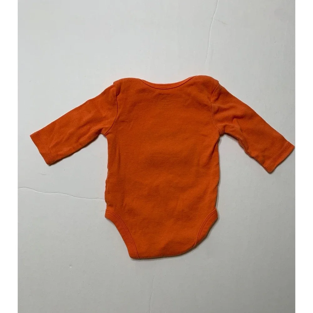 Carters Newborn Orange Thanksgiving Bodysuit Just Here For The Pie Long Sleeve